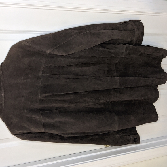 Knightsbridge Heavy Leather Suede Coat Medium - Brown - Picture 10 of 11